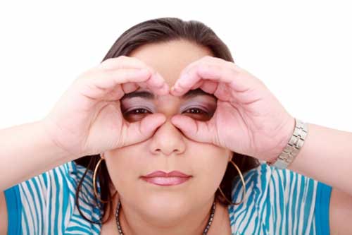 Woman staying focused and looking ahead